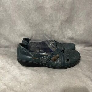 Clarks Bendables Mary Jane Shoes Womens 10M Blue Leather Comfort Walking Flats